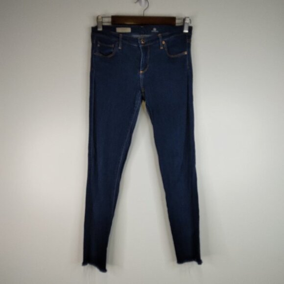 AG The Legging Ankle Super Skinny Jeans Raw Hem Denim Size 28R - Picture 1 of 11